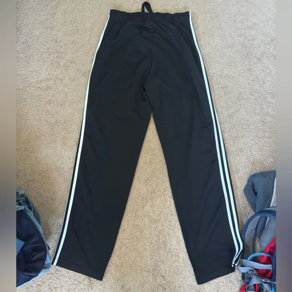 Adidas Black and White Joggers with Signature Stripes - Picture 2 of 3